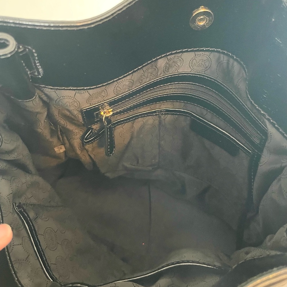Michael Kors Black Patent Leather Satchel with Gold Hardware - Picture 7 of 8